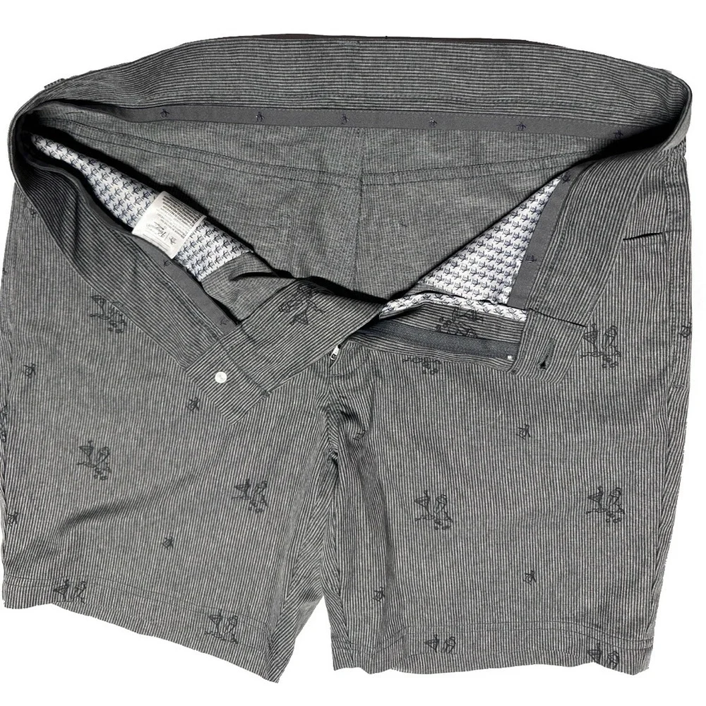 Men’s Cocktail Print Striped Penguin Shorts Size 32 Casual Summer Party Cruise - Picture 3 of 13